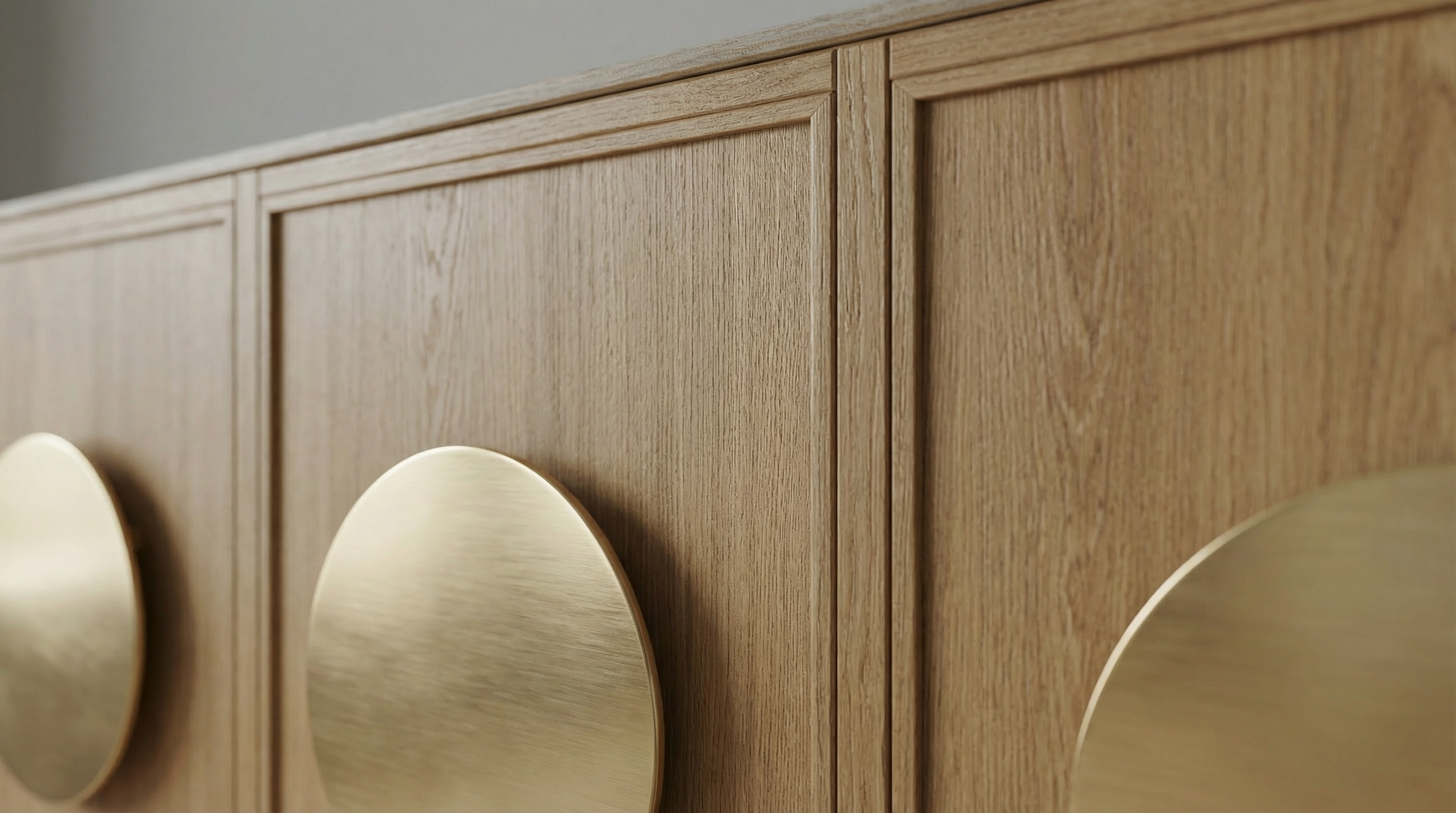Oak sideboard by Chris Cimer shown within a refined living room